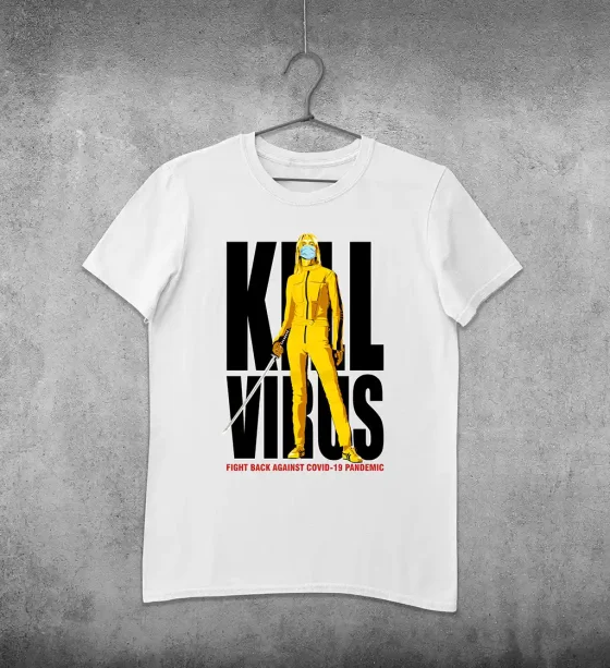 Kill Virus – Unisex Κοντομάνικο T-Shirt σε λευκό χρώμα