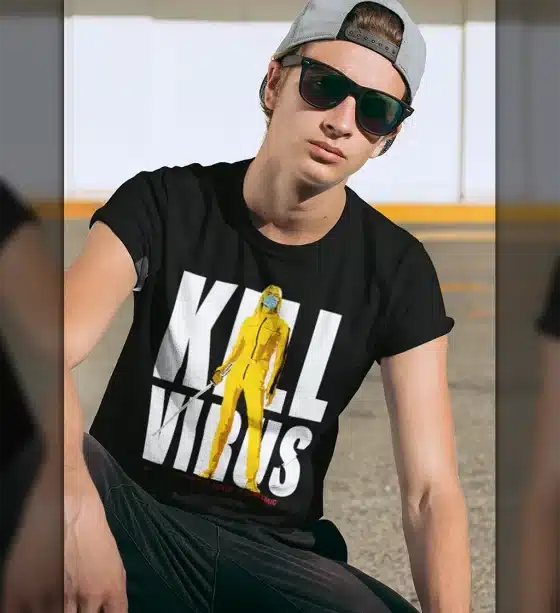 Kill Virus – Unisex Κοντομάνικο T-Shirt σε άνδρα μοντέλο