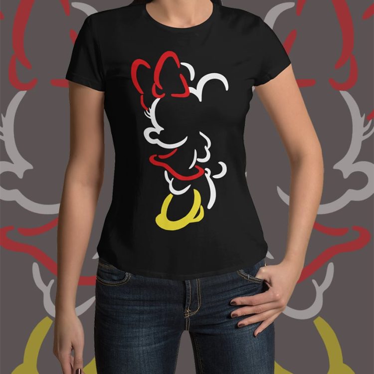 Minimal outline of minnie mouse (woman edition)