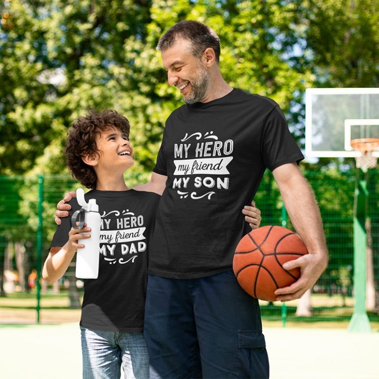 My hero, my friend, my dad (family matching t-shirts)