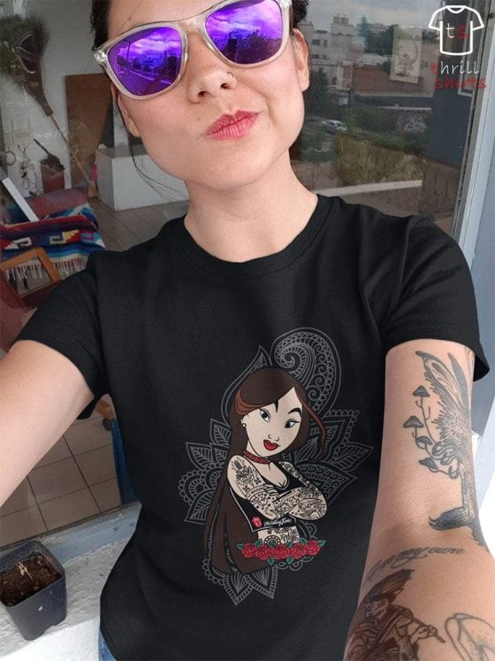 t-shirt-mockup-of-a-tattooed-woman-with-sunglasses-taking-a-selfie-17010a