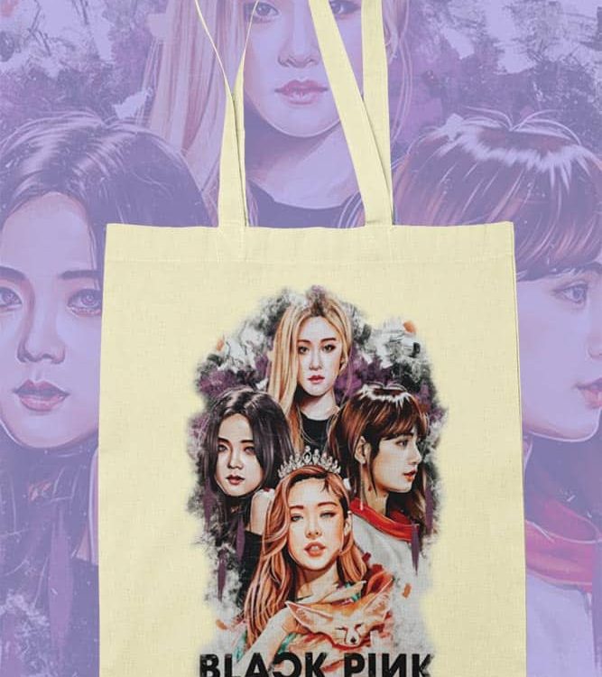 Music Tote Bag: Black Pink
