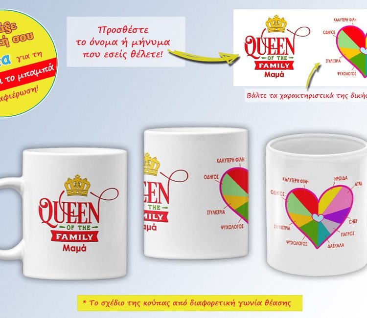 Προσωποποιημένες Κούπες για τη Μαμά και το Μπαμπά (Με Χαρακτηριστικά Καρδιάς)