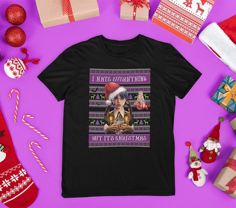 Χριστουγεννιάτικά T-shirts Wednesday Addams