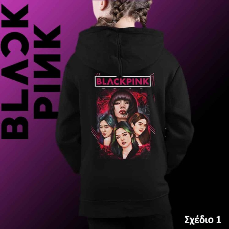 Black Pink Hoodies (Back Side Printing)