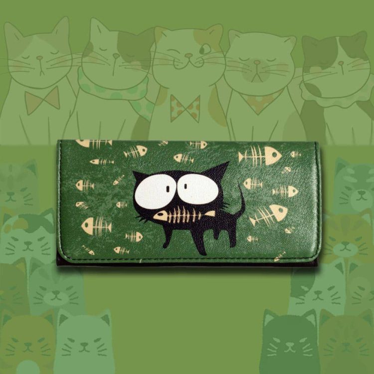 Δερμάτινη Χειροποίητη Θήκη Καπνού "Funny Cat" με Μαγνητικό Κούμπωμα