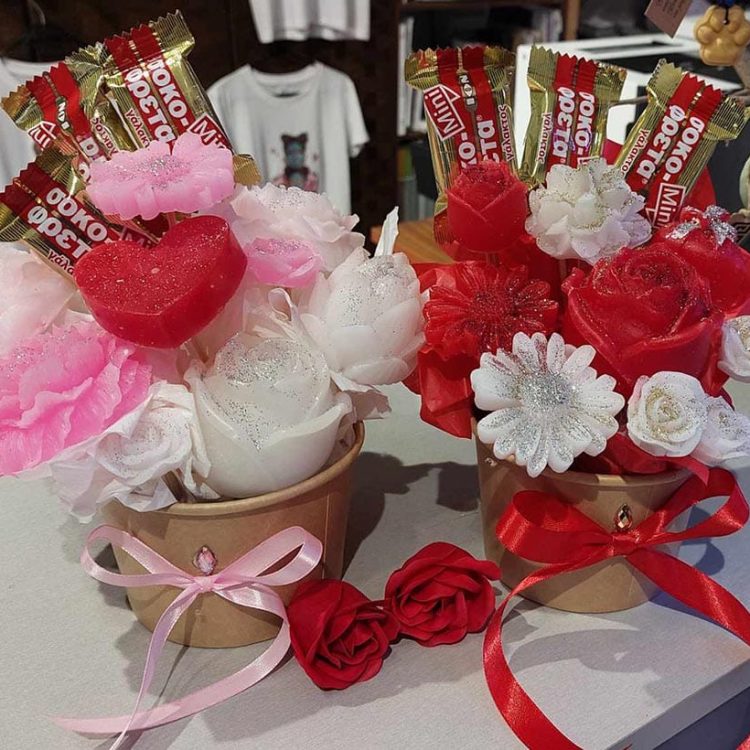 Χειροποίητες Γλάστρες Αγάπης με Αρωματικά Κέρινα Λουλούδια